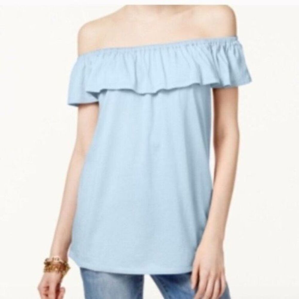 MICHAEL Michael Kors off Shoulder ruffle top - Picture 1 of 4